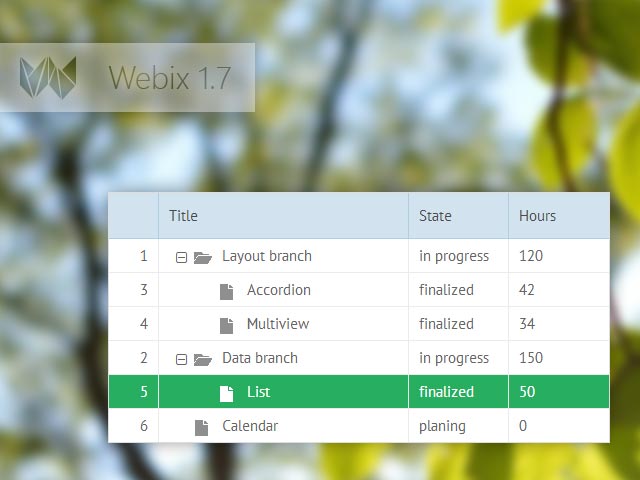 webix 1.7 javascript-библиотека